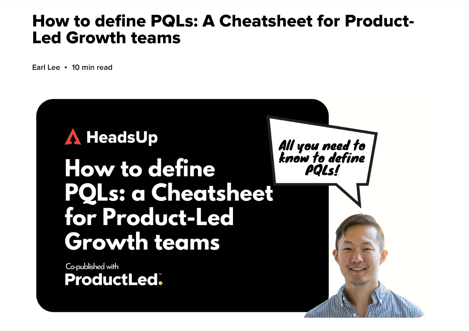 how to define PQLs to achieve product led growth