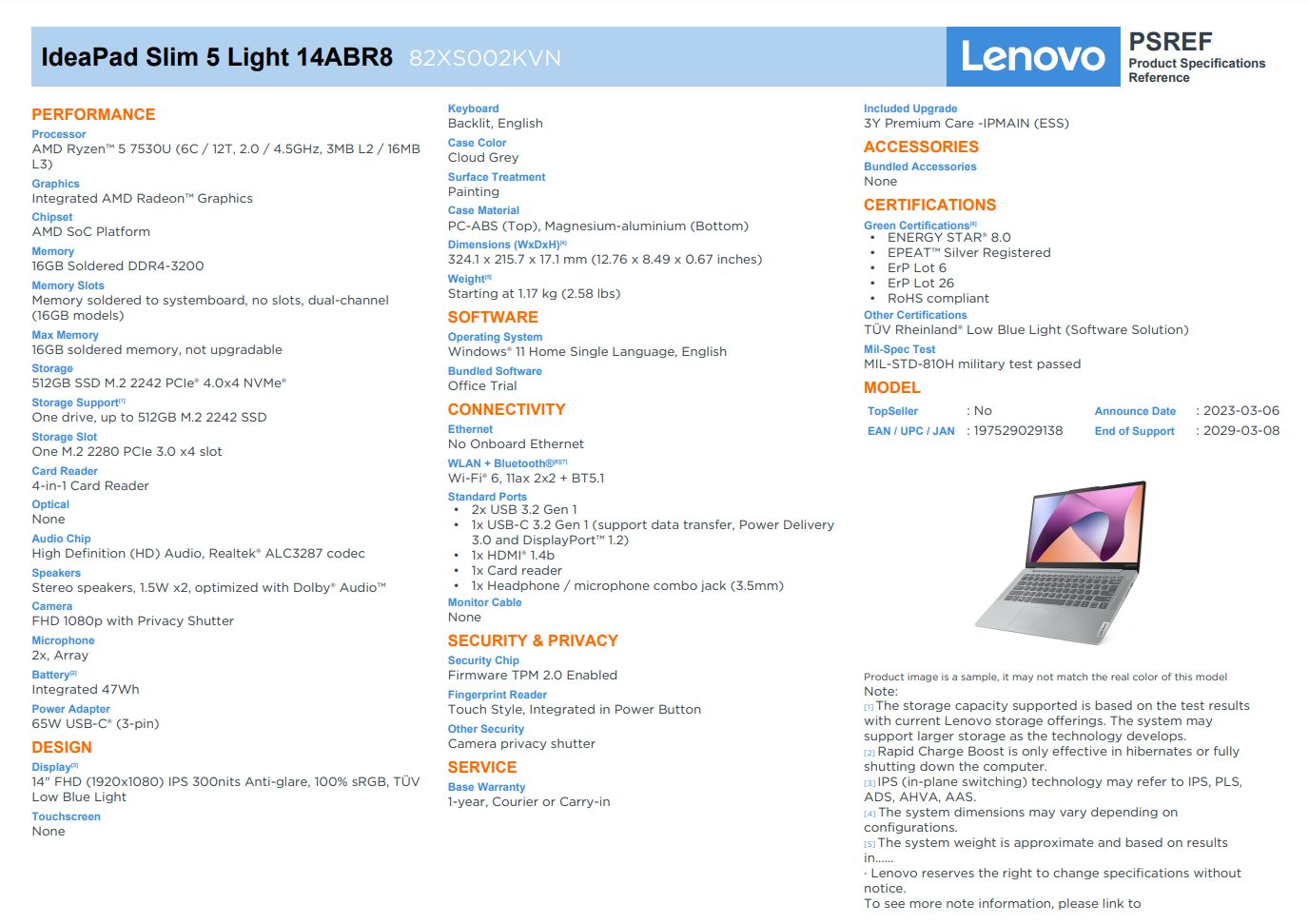 Lenovo IdeaPad Slim 5 Light 14ABR8