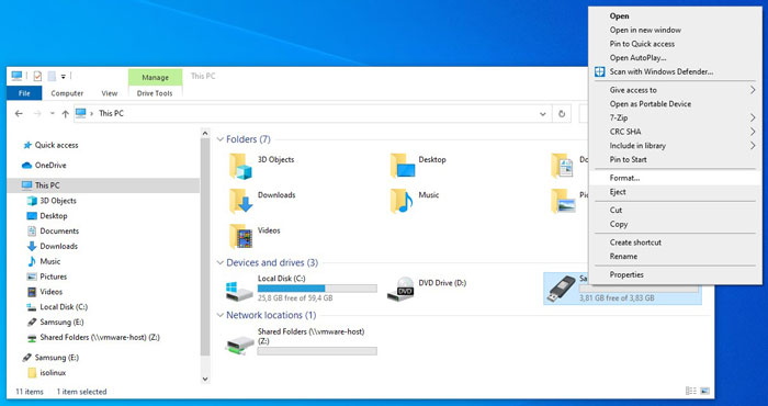 Chọn ổ đĩa USB cần format khi khi định dạng bằng Windows File Explorer  | Nguyễn Kim  