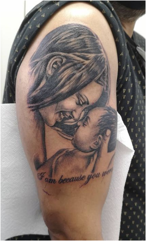 Loving Hug Mother And Son Tattoos