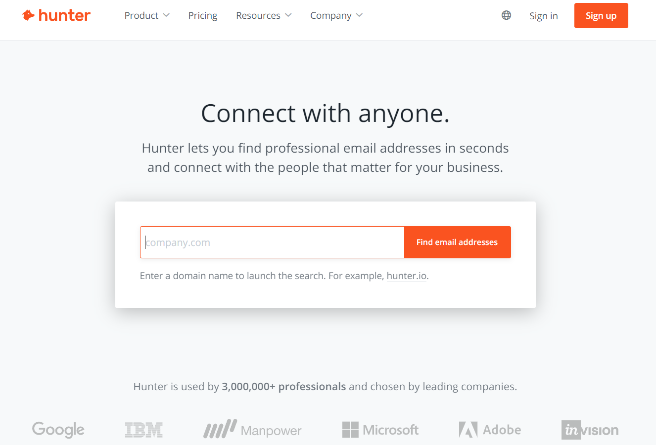 Hunter is an excellent email marketing solution.