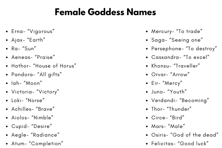 Female Goddess Names