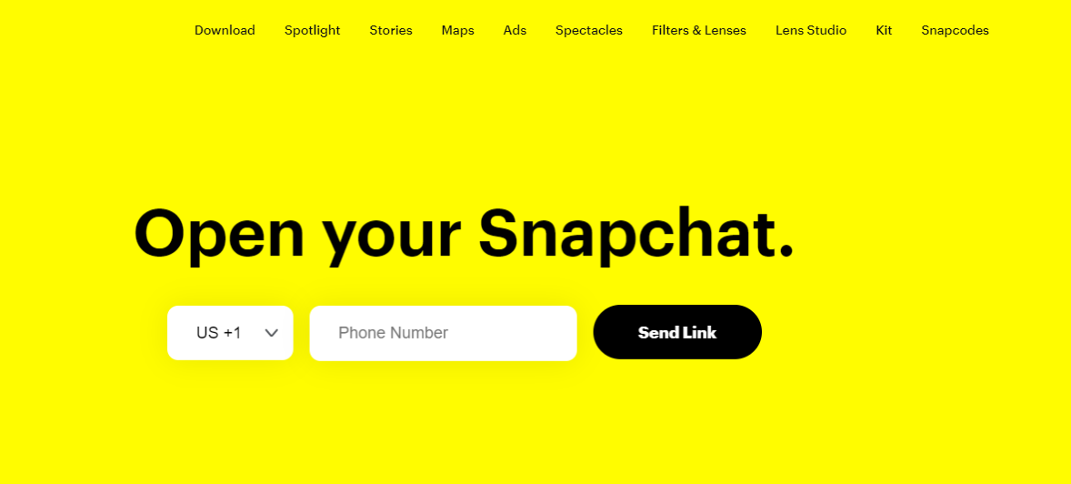 snapchat homepage 