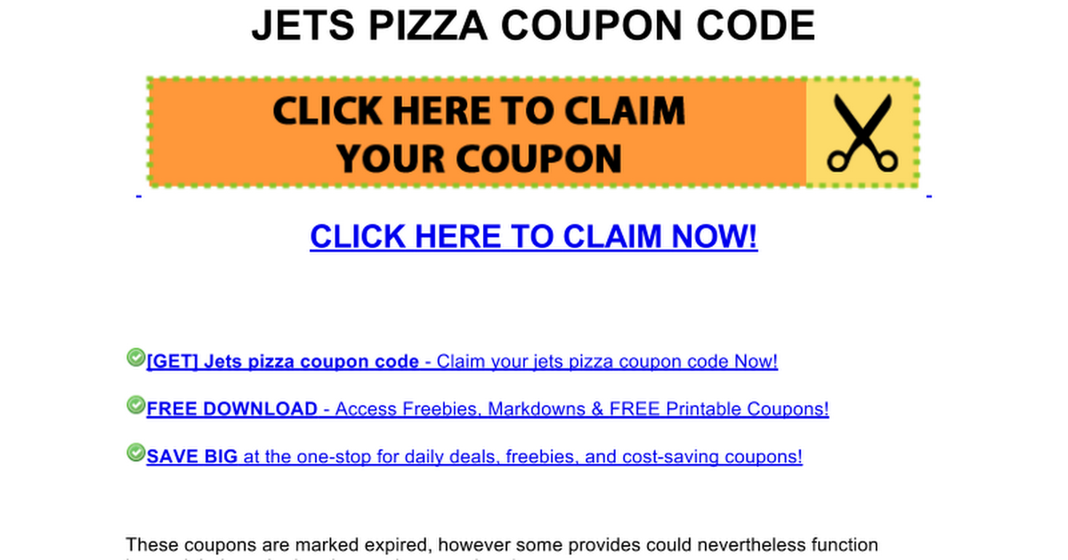 jets pizza coupon code Google Docs