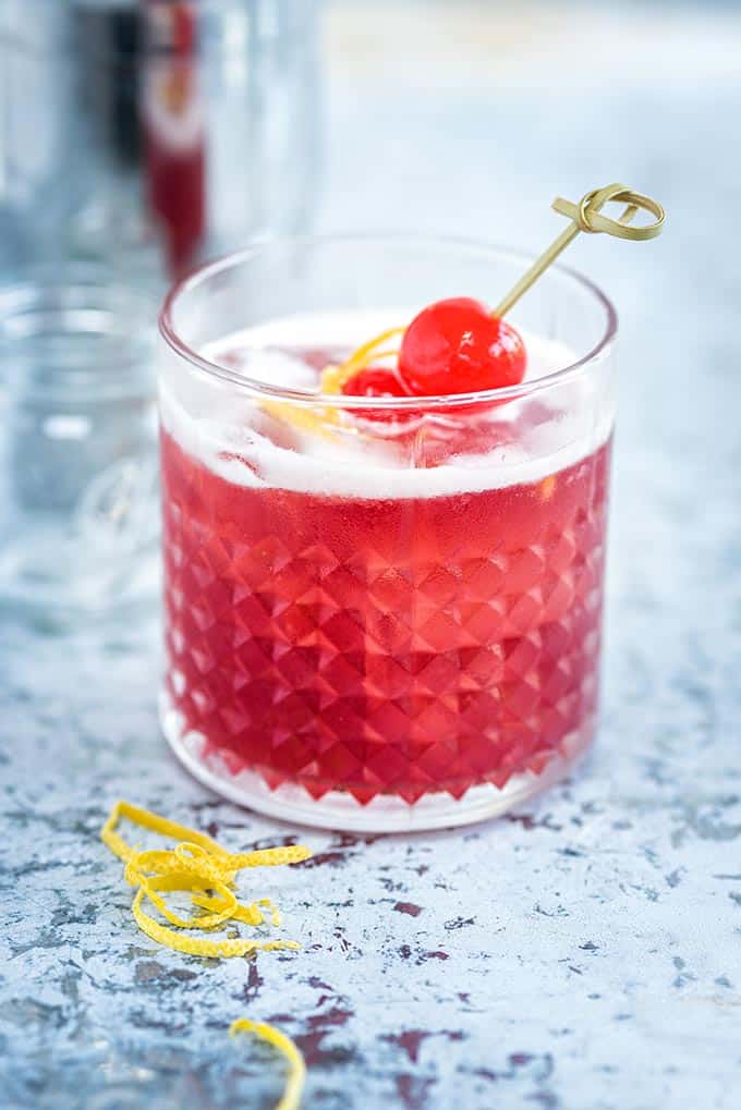 Cherry Bomb - bourbon-based cocktail recipe | Supergolden Bakes