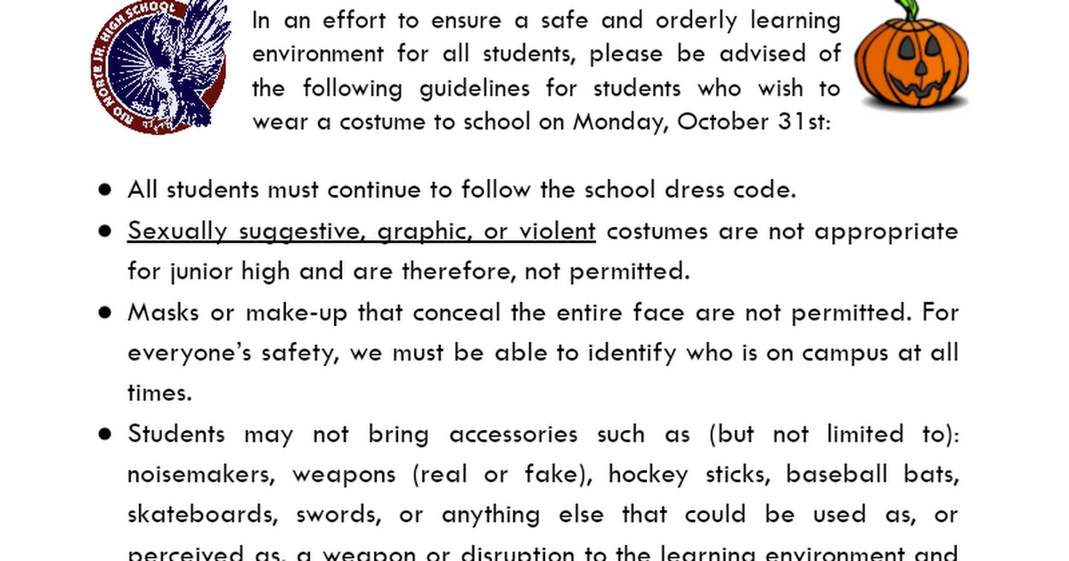 RN Halloween costume guidelines 2022