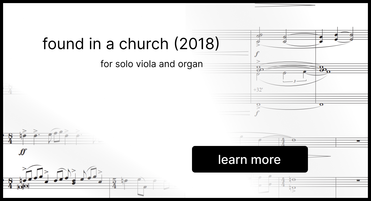 pieces for viola and organ: found in a church
