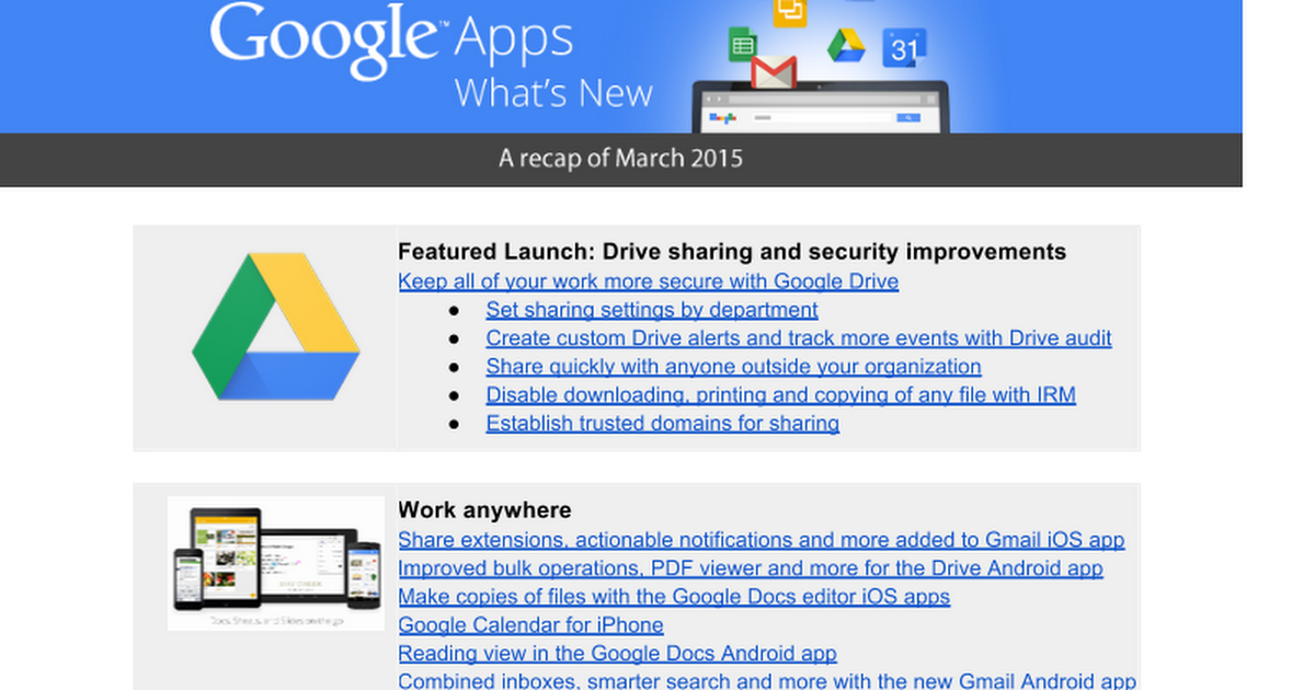 What's New in Apps - Recap of March 2015