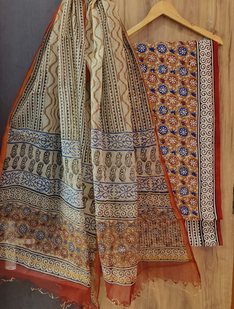 Exclusive new traditional hand block printed pure cotton suits