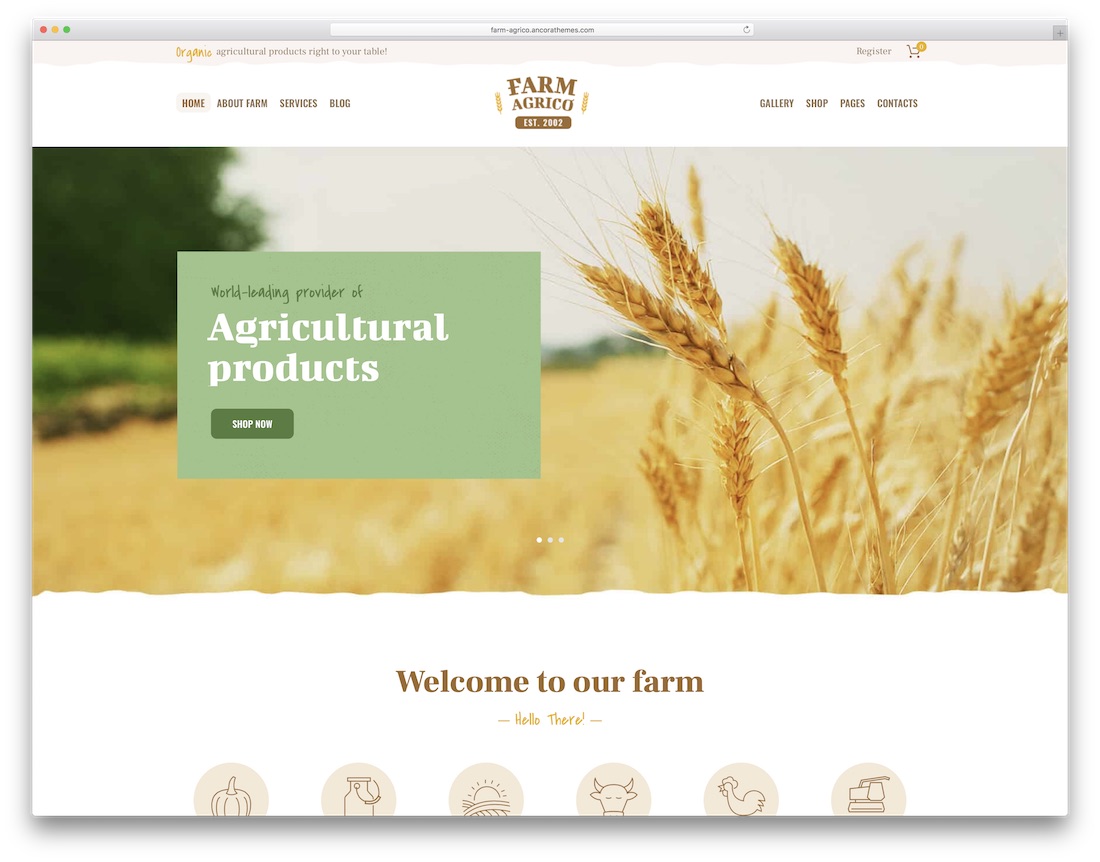 granja agrico agricultura tema de wordpress