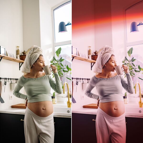 foto de uma mulher grávida sendo editada pelo AirBrush - 03