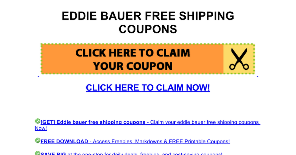 eddie bauer free shipping coupons Google Docs