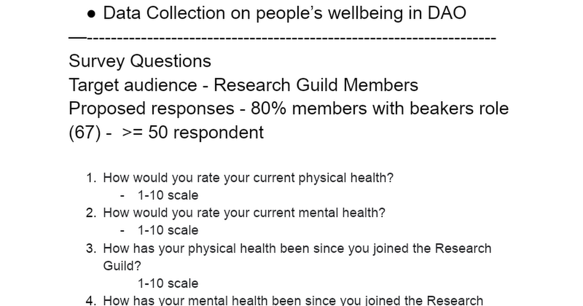 Health Reaserch
