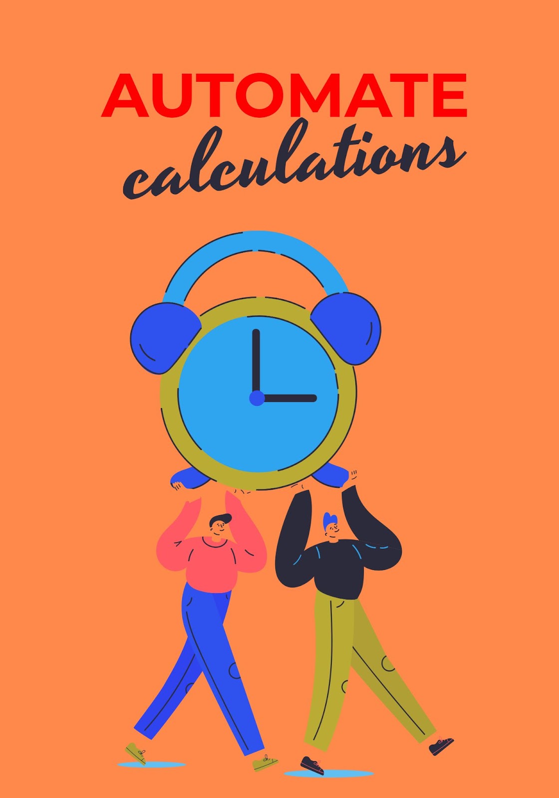 représentation graphique de deux personnes portant une horloge 