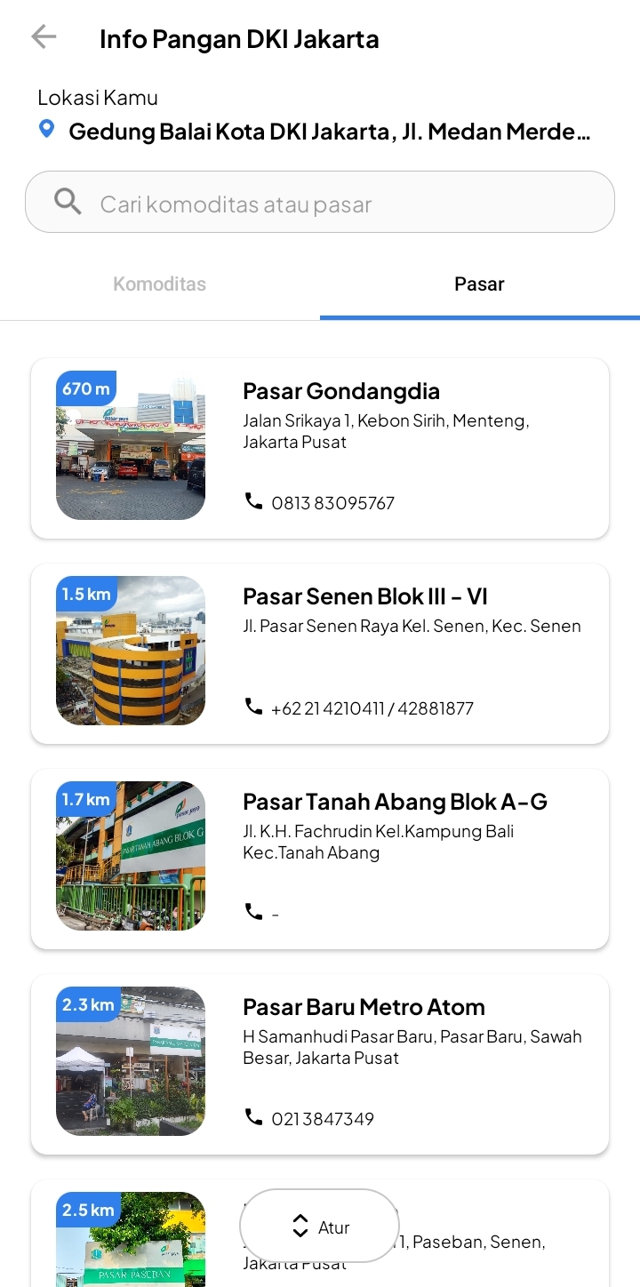 See nearest market in Jakarta using Groceries prices feature on JAKI