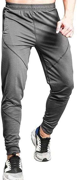 TBMPOY Men's Athletic Running Sport Jogger Pants with Zipper Pockets