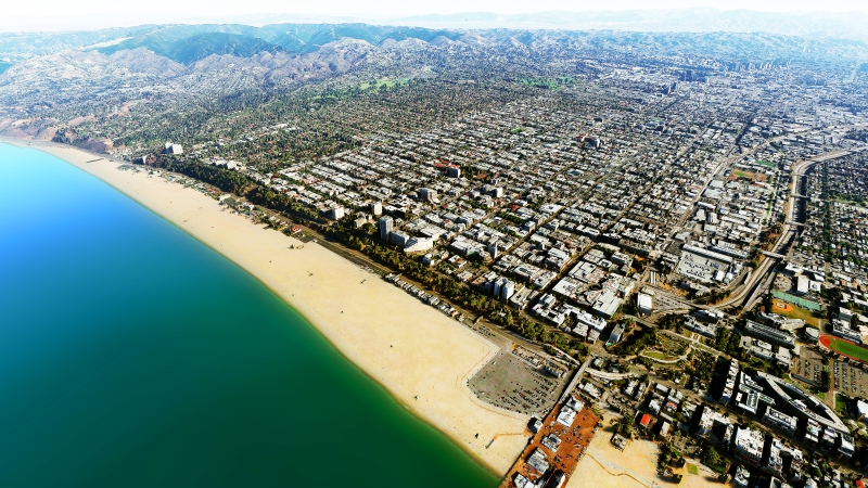 aerial view of Santa Monica, CA