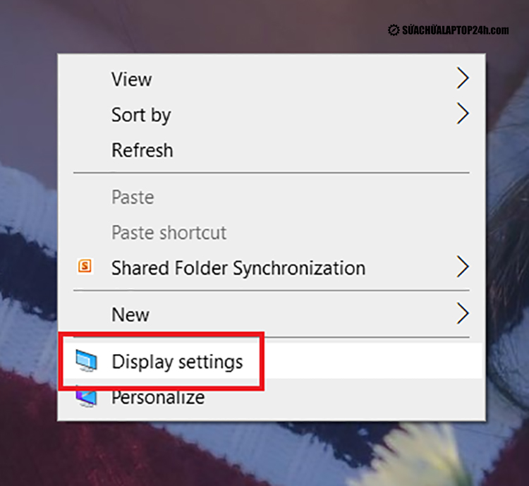 Truy cập Display Settings