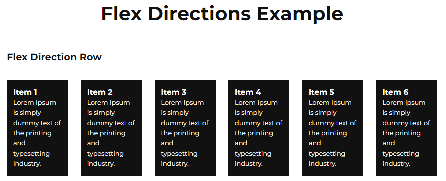 Flex Direction Row Example