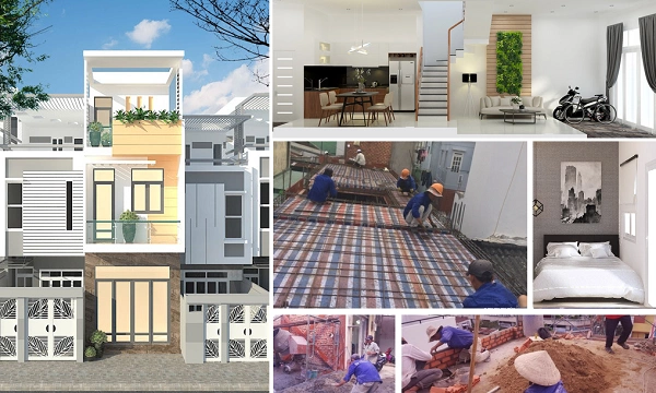 Hình ảnh thực tế quá trình thi công dịch vụ xây nhà trọn gói tại Hà Thành House