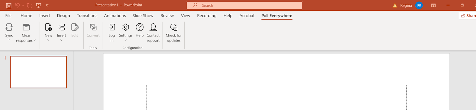 poll everywhere tab in powerpoint