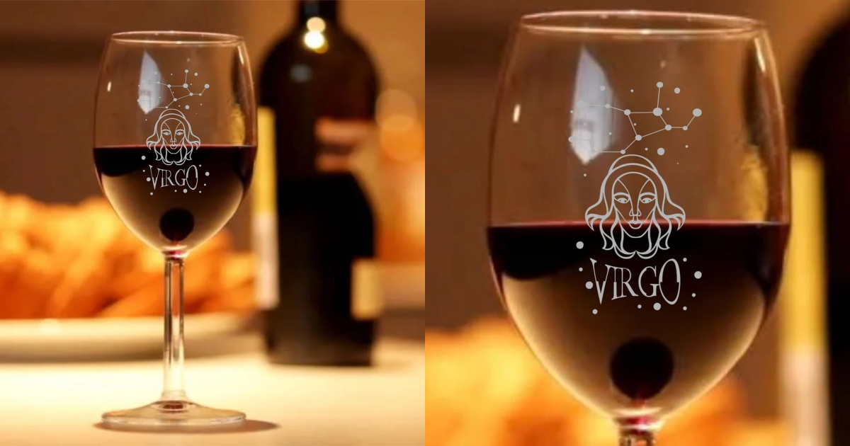 virgo wine glass gift