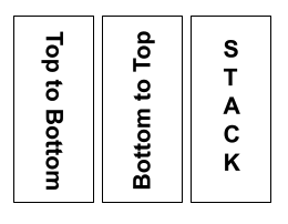Three type layouts which are described below