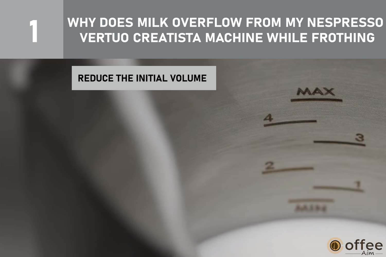 To prevent milk overflow in your Nespresso Vertuo Creatista, simply lower the initial milk volume.