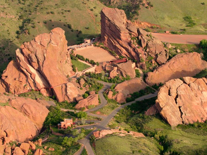 red rocks Ariel view