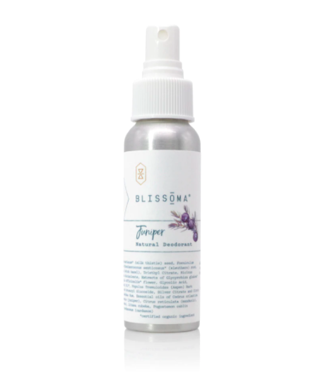 blissoma natural deodorant spray juniper