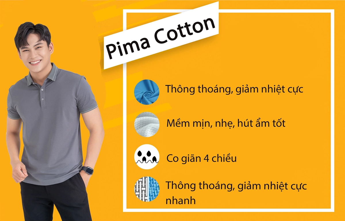 Áo thun polo pima cotton