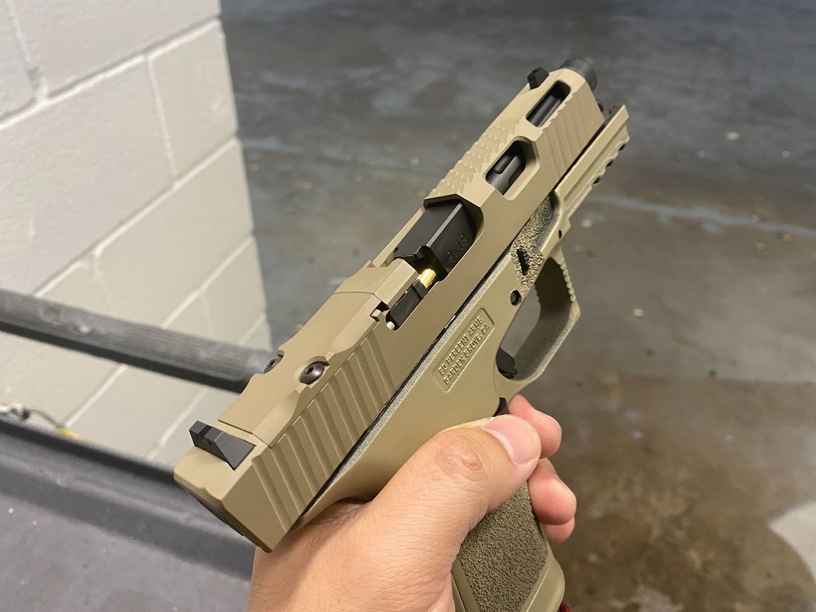 Black GST9 Frame Painted and Baked with Alumahyde FDE Paint
