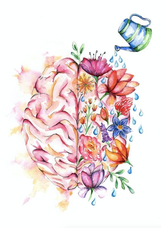 Medical Anatomy Art Stunning Watercolour Flower Brain PRINT | Etsy