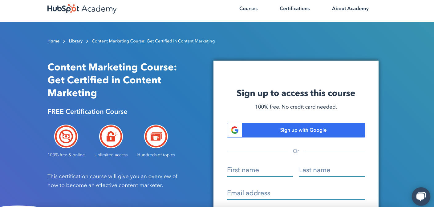 best content marketing course