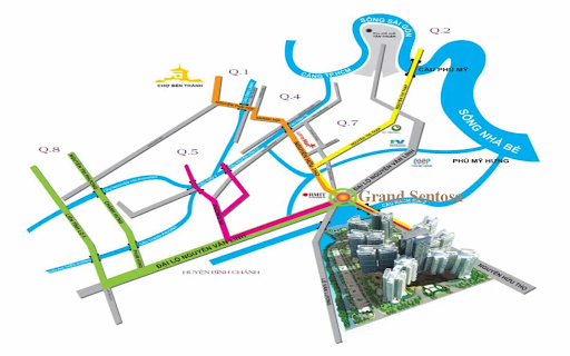 Vị trí dự án Grand Sentosa Novaland Nhà Bè