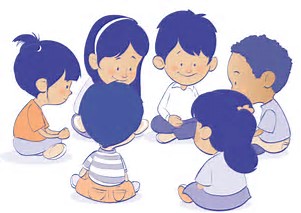 Resultado de imagen de niños sentados en círculo