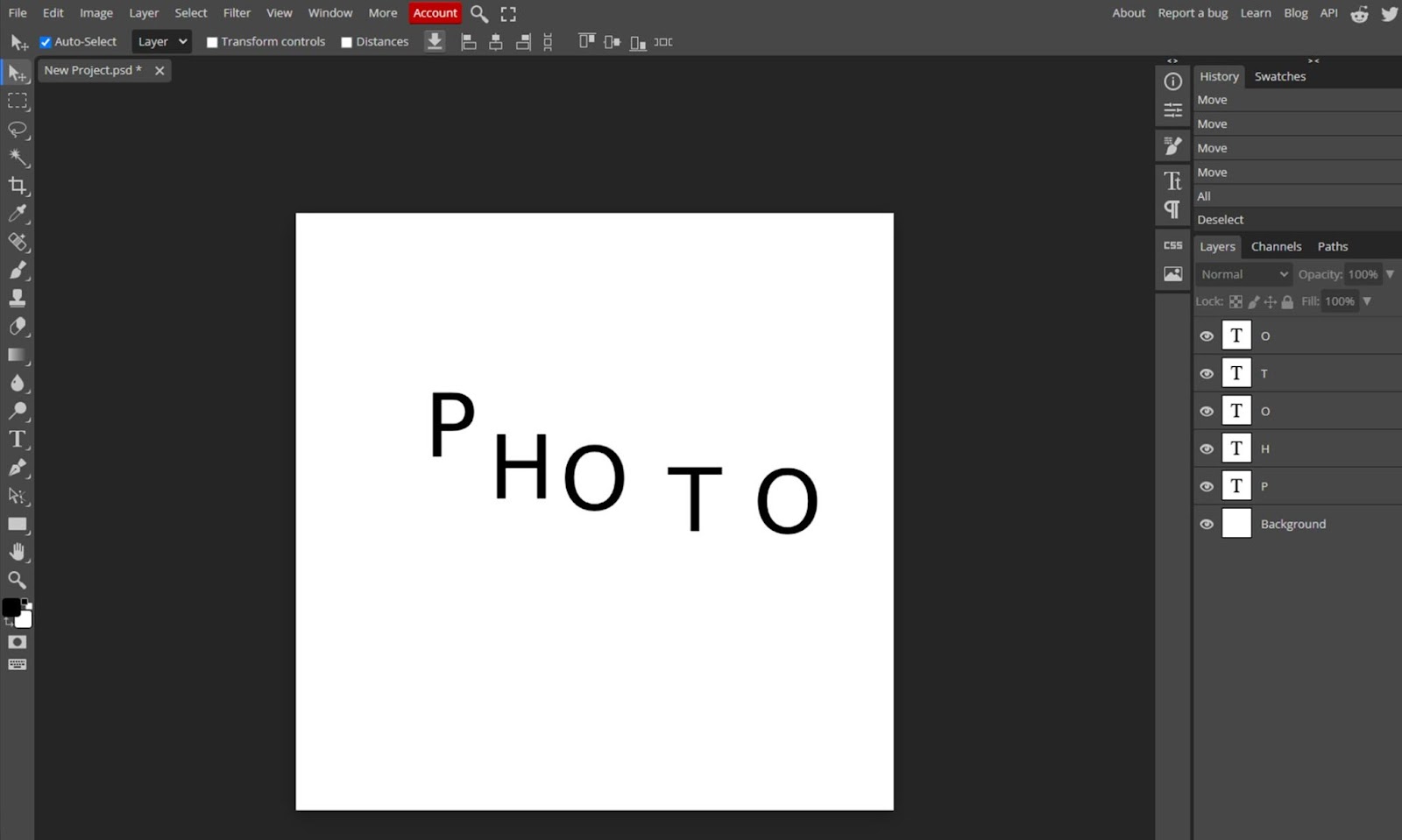 animated text gifs in photopea