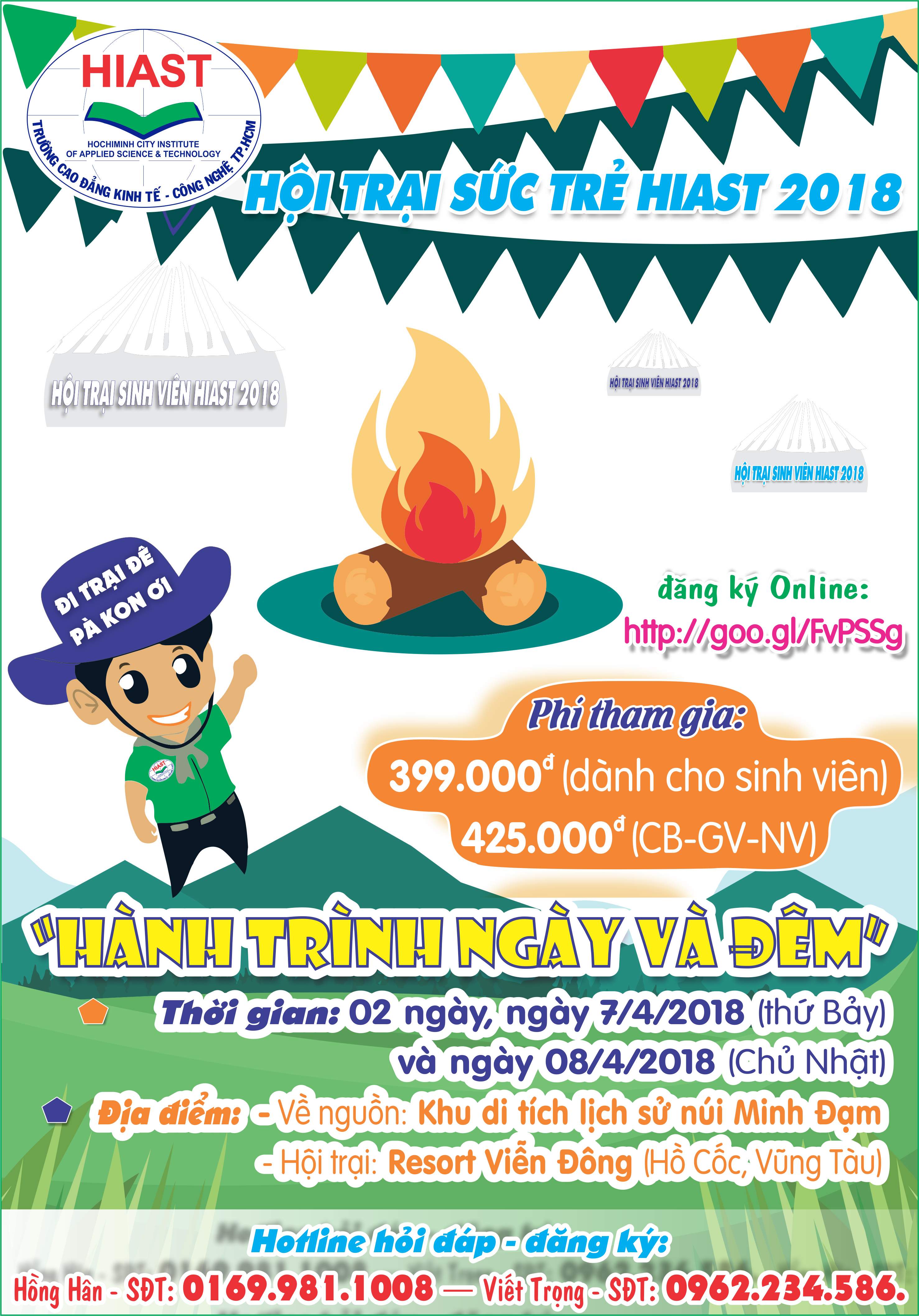 HỘI TRẠI SỨC TRẺ HIAST 2018 - Địa chỉ trang đăng ký Online: https://goo.gl/FvPSSg