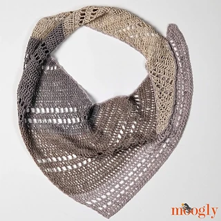 shawlette made from crochet thread on white background
