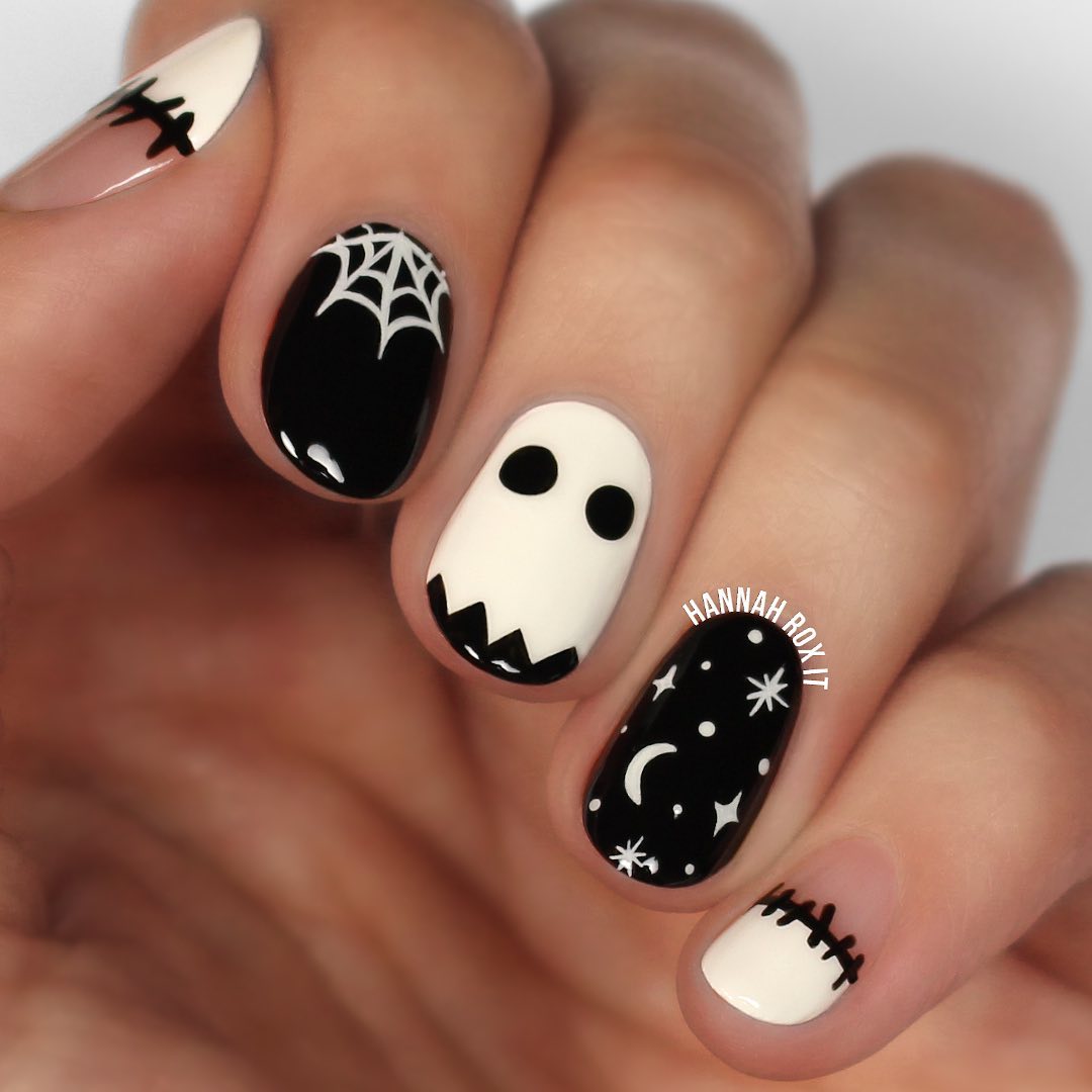 Starry Frankenstein Nails