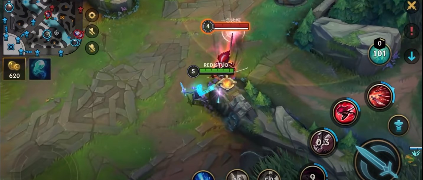 Yasuo and Kata fighting in Wild Rift