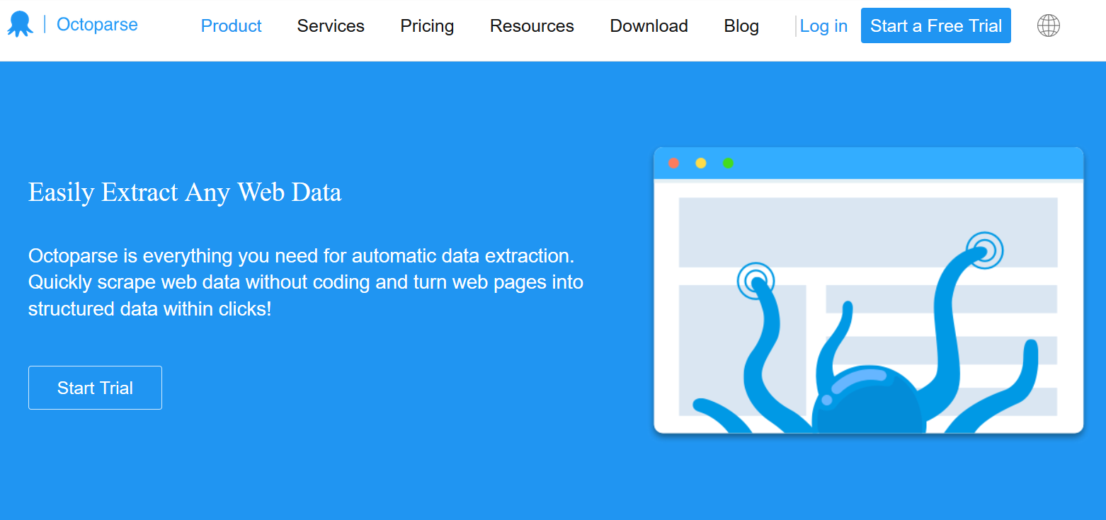 Octoparse - облачный парсер