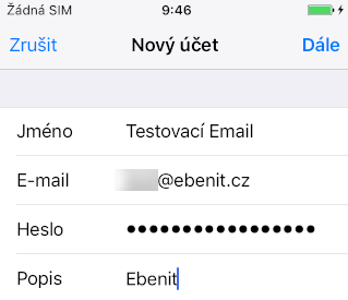 Nastavení ebenit e-mailu pro iOS - 5