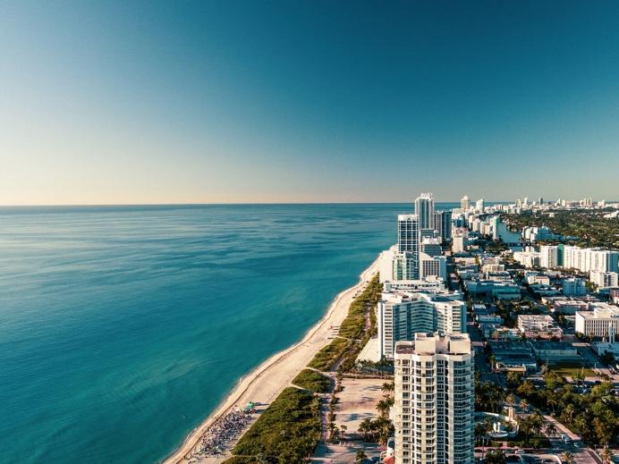 Aerial view of one of the places to see in Miami.