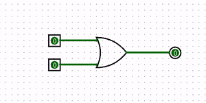 GIF demonstrando a relação de entrada e saída do sinal em uma porta OR.