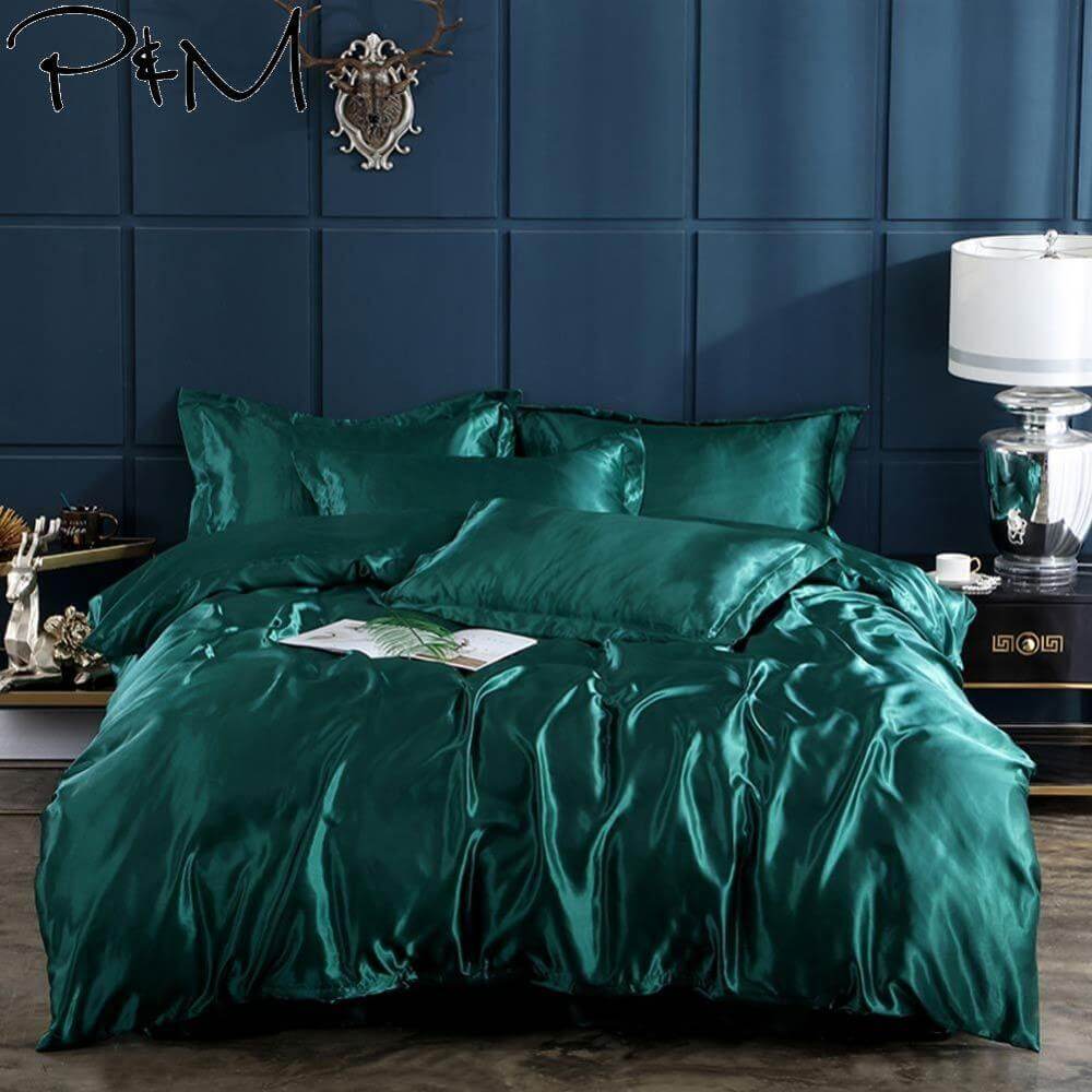 Mẫu drap giường xanh lá đậm 5