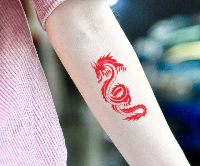 Red Dragon Temporary Tattoo Sticker (Set of 2) - OhMyTat - สตูดิโอ OhMyTat สติ๊กเกอร์แทททู - Pinkoi