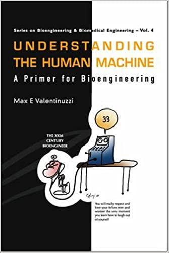 The cover of the book Understanding The Human Machine, A Primer for Bioengineering written in black and white background. A machine is on a bench and its wires are on the floor. The number 33 written on a yellow bubble above the machine. 