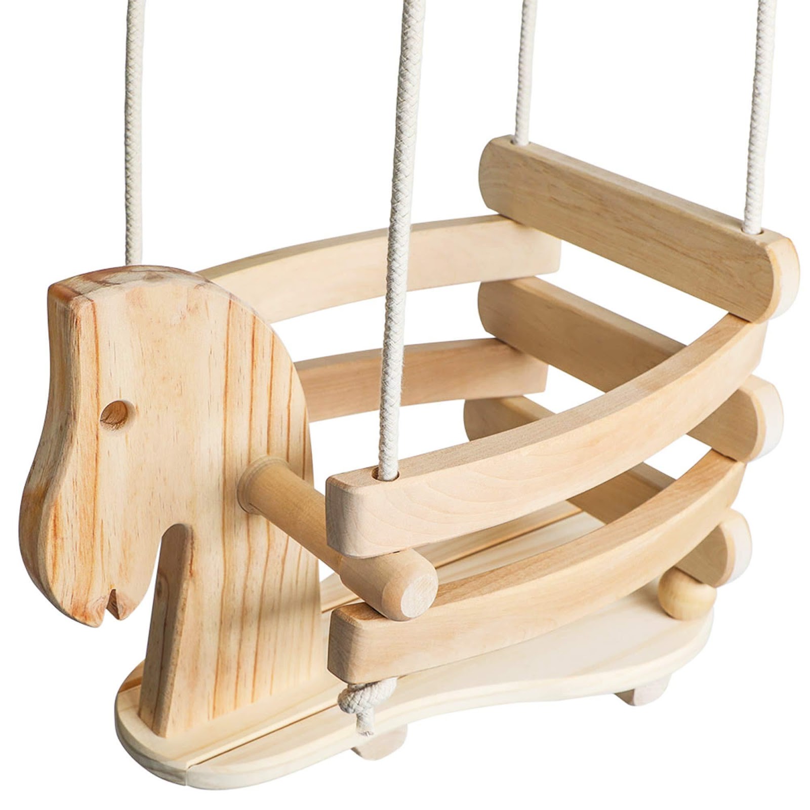 Wooden Horse Toddler Swing to be used outdoors