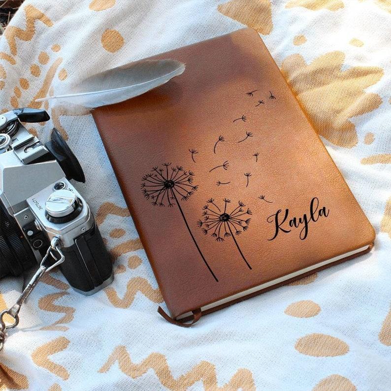 Custom Name Leather Journal Personalize Your name option image 1